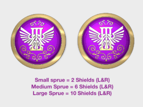 Emperor'sThird - Round Power Shields (L&R) in Tan Fine Detail Plastic: Small