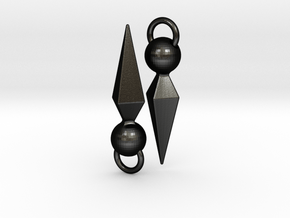 Ishtar Earrings in Matte Black Steel