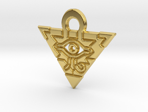 Flat Millennium Puzzle Charm in Polished Brass
