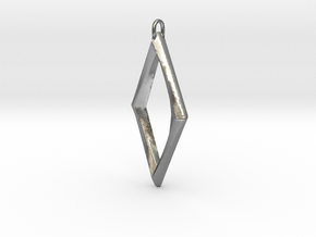 Twisted Diamond Pendant in Natural Silver