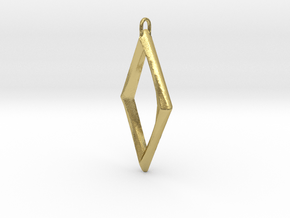 Twisted Diamond Pendant in Natural Brass