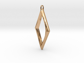 Twisted Diamond Pendant in Polished Bronze