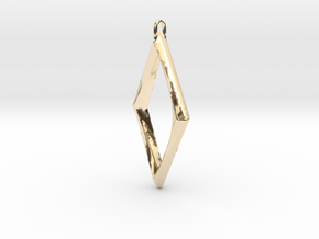 Twisted Diamond Pendant in 14k Gold Plated Brass