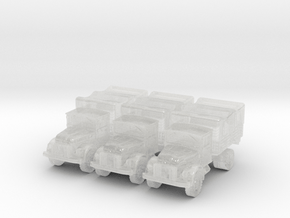 Steyr 1500 Truck (covered) (x3) 1/220 in Clear Ultra Fine Detail Plastic