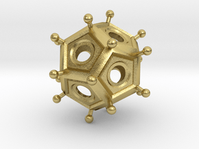 Larger Roman Dodecahedron in Natural Brass
