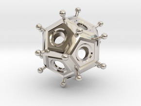 Larger Roman Dodecahedron in Rhodium Plated Brass