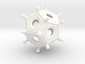 Larger Roman Dodecahedron in White Smooth Versatile Plastic