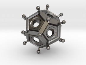 Larger Roman Dodecahedron in Processed Stainless Steel 17-4PH (BJT)