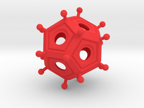 Larger Roman Dodecahedron in Red Smooth Versatile Plastic