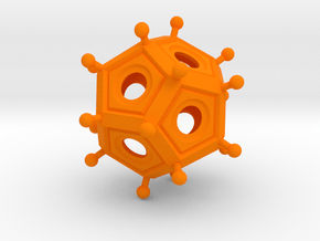 Larger Roman Dodecahedron in Orange Smooth Versatile Plastic