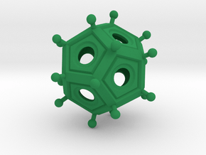 Larger Roman Dodecahedron in Green Smooth Versatile Plastic