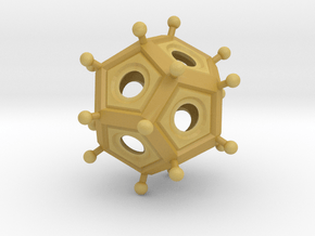 Larger Roman Dodecahedron in Tan Fine Detail Plastic