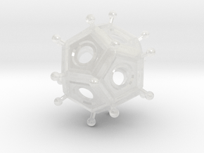 Larger Roman Dodecahedron in Clear Ultra Fine Detail Plastic