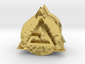 Stylish Aard Sign from The Witcher 3 Game Charm in Polished Brass