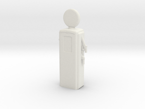 S Scale Old Gas Pump in White Natural Versatile Plastic