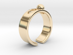 Notched ring in 14k Gold Plated Brass