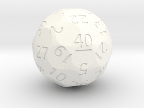 d40 Sphere Dice (Regular Edition) in White Smooth Versatile Plastic