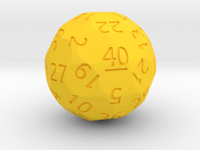 d40 Sphere Dice (Regular Edition) in Yellow Smooth Versatile Plastic