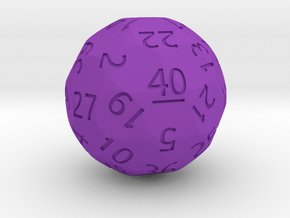 d40 Sphere Dice (Regular Edition) in Purple Smooth Versatile Plastic