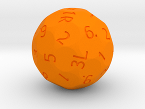 Benford's Law Dice Set - First Digit d40 in Orange Smooth Versatile Plastic