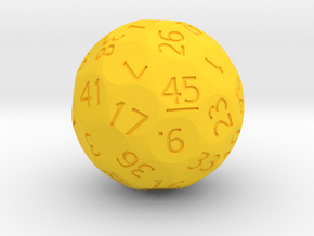 d45 Sphere Dice (Regular Edition) in Yellow Smooth Versatile Plastic