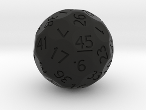d45 Sphere Dice (Regular Edition) in Black Smooth PA12