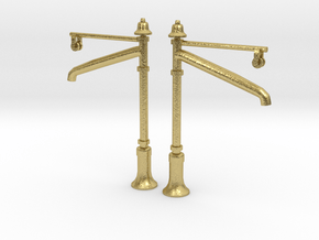 2 Water Filling Station Z scale in Natural Brass