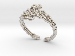 Knot ring in Rhodium Plated Brass
