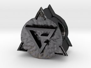 Stylish Quen Sign from The Witcher 3 Game Charm in Polished and Bronzed Black Steel