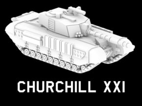 Churchill Mk.XXI in White Natural Versatile Plastic: 1:220 - Z