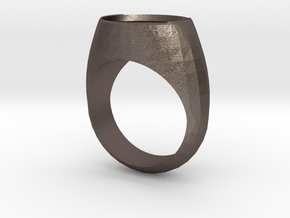 ring162 in Polished Bronzed Silver Steel