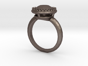 ring140 in Polished Bronzed Silver Steel