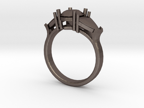 ring123 in Polished Bronzed Silver Steel