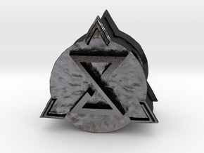 Stylish Yrden Sign from The Witcher 3 Game Charm in Polished and Bronzed Black Steel