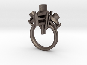 ring41 in Polished Bronzed Silver Steel