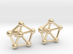 Carbon Atom Cufflinks in 14k Gold Plated Brass