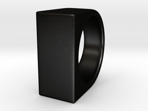 Signe Unique V - US 7  - Signet Ring in Matte Black Steel