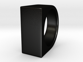 Signe Unique V - US 8  - Signet Ring in Matte Black Steel