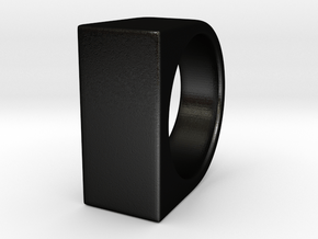 Signe Unique V - US 9 - Signet Ring in Matte Black Steel