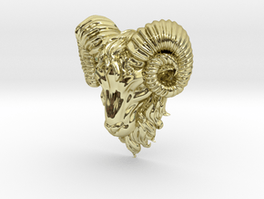 Ram Head Lapel Pin in 18k Gold Plated Brass