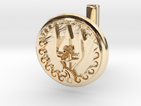 Cufflink of Neptune's marine trident in 14k Gold Plated Brass