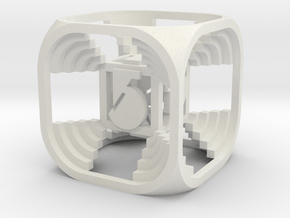 Stepped Die D6 in White Natural Versatile Plastic