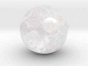 d32 Fortune Telling Die Replica in Clear Ultra Fine Detail Plastic