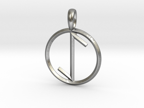 Rune Eihwaz in Natural Silver