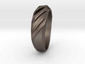 RING 003 in Polished Bronzed-Silver Steel