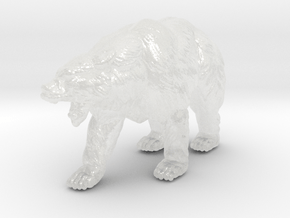 Kodiak Bear 20mm H0 scale animal miniature model in Clear Ultra Fine Detail Plastic