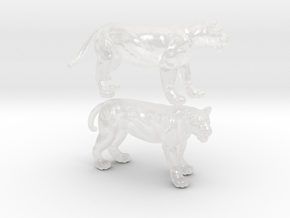 Lioness set 20mm H0 scale animal miniature models in Clear Ultra Fine Detail Plastic