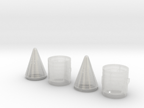 SRB NoseCones 1:48 Pair Combined in Clear Ultra Fine Detail Plastic