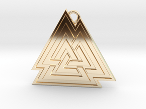 Valknut Pendant in 14K Yellow Gold