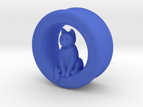 Sitting Cat Gauge, 1" in Blue Smooth Versatile Plastic